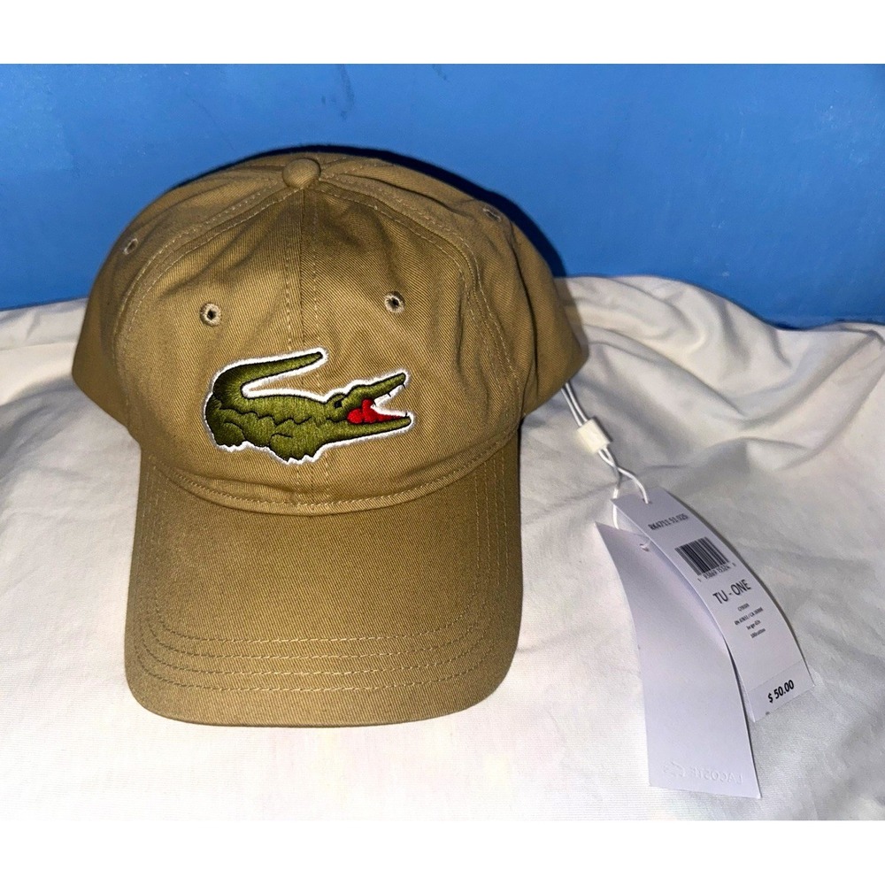 Lacoste Beige Crocodile Logo Baseball Cap Mens Adjustable RK4711-51-02S